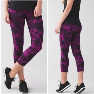 Lululemon Wunder Under Purple Tie Dye Leggings